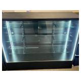 Glass Display Cabinet with LED Lighting and Locking Back Panel, 48in x 18in x 38in