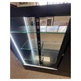 Glass Display Cabinet with LED Lighting and Locking Back Panel, 48in x 18in x 38in