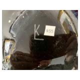 Set of 4 Signed Art Glass Vessels and Bowls with Iridescent and Checkered Designs