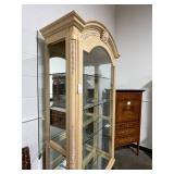 French Curio Cabinet with Glass Shelves and Lighting, 87.5in Tall - HEAVY you move