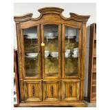 Large China Cabinet with Noritake and Everstone China Incomplete Dish Sets