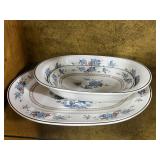 Large China Cabinet with Noritake and Everstone China Incomplete Dish Sets