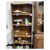 6 Foot Wooden Bookcase with Five Shelves - contents not inc