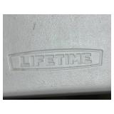 Lifetime Folding Plastic Table with Black Metal Legs