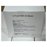Case of V Fold N95 B Masks, 300 Pieces, XL Size, Sealed Boxes - 1 small box missing from pallet box