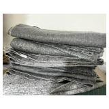 Group of Moving Blankets, Used U-Haul Boxes, and Packing Materials & Large Trash Bin