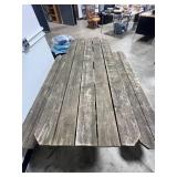 Wooden Picnic Table with Attached Benches, 6 Feet Wide