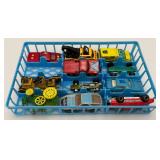 Vintage 24 Miniature Die Cast Car Carrying Case With Misc. Vintage Cars
