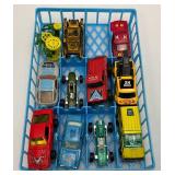 Vintage 24 Miniature Die Cast Car Carrying Case With Misc. Vintage Cars