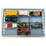 Vintage 48 Miniature Die Cast Car Carrying Case With Misc. Vintage Cars