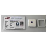 GDL Laboratory Natural Blue Sapphire Gemstones  (Cuorundum) 4.48 x 4.48x 2.75MM .45Ct Princess Cut In Protective Cases