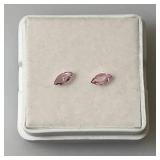 GDL Laboratory Natural Pink Sapphire Gemstones (Cuorundum) 5x2.5MM .35Ct  +/- For 2 Pcs. Marquise Cut In Protective Cases