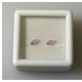 GDL Laboratory Natural Pink Sapphire Gemstones (Cuorundum) 5x2.5MM .35Ct  +/- For 2 Pcs. Marquise Cut In Protective Cases