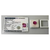AGSL Authentic Gem Security Laboratory Natural Ruby 6.80 CT Excellent Cushion (Pink) In Protective Case