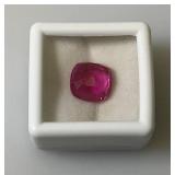 AGSL Authentic Gem Security Laboratory Natural Ruby 6.80 CT Excellent Cushion (Pink) In Protective Case