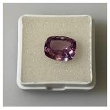 AGSL Authentic Gem Security Laboratory Natural TANZANITE 6.30 CT Excellent Chusion (Purple-Pink) In Protective Case