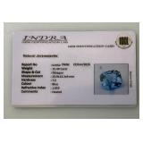 INDRA Gem Certification Lab Natural Jeremejevite 15.40CT Octagon Light Blue In Protective Case