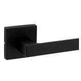 (2) Kwikset Singapore Square Matte Black Hall/Closet Door Handle with Microban