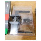 (2) Kwikset Singapore Square Matte Black Hall/Closet Door Handle with Microban