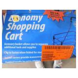 Milwaukee Steel Shopping Cart in Blue with Accessory Basket
