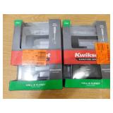 (2) Kwikset Singapore Square Matte Black Hall/Closet Door Handle with Microban