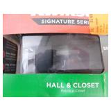 (2) Kwikset Singapore Square Matte Black Hall/Closet Door Handle with Microban