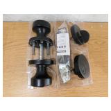 Kwikset 991 Pismo Keyed Entry Knob and Single Cylinder Deadbolt Combo Pack Featuring SmartKey in Matte Black