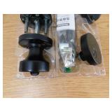 Kwikset 991 Pismo Keyed Entry Knob and Single Cylinder Deadbolt Combo Pack Featuring SmartKey in Matte Black