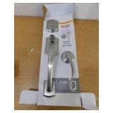 Kwikset Prescott Single Cylinder Door Handleset w/Sedona Handle featuring SmartKey Security in Satin Nickel