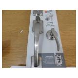 Kwikset Prescott Single Cylinder Door Handleset w/Sedona Handle featuring SmartKey Security in Satin Nickel