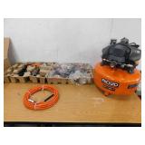 RIDGID 6 Gal. 150 PSI Electric Air Compressor with 25 ft. Hose, 18GA Brad Nailer, 16GA Finish Nailer and 18GA Finish Stapler