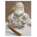 Vintage Lenox  ivory Porcelain Christmas Ornaments set of 6