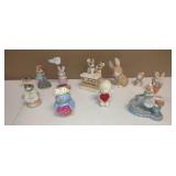 Holiday Mice and Bunny Figurines