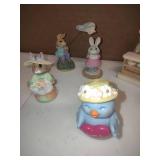 Holiday Mice and Bunny Figurines