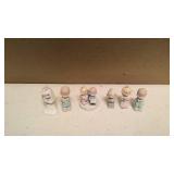 Precious Moments Figurine Vintage minature wedding party figurines cast metal and matte finish