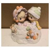 Precious Moments Figurine "Up to our ears in a white christmas" item#879185