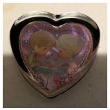 Precious Moments Collectible heart shaped Glass paperweight