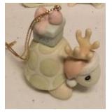 Precious Moments Figurine Vintage Ornaments Item#272949, 104515, 520489, "1996 Owl", 520403, "small sheep", and 520454