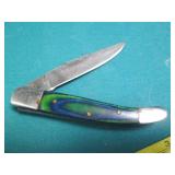 Hand crafted pocket knife with a le...