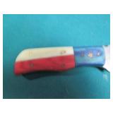 Hand crafted knife with a leather s...