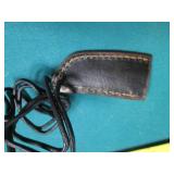 Small Hand crafted knife with a lea...