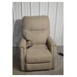 Power Lift Recliner Chair - Beige Fabric, Remote Control, Single Unit