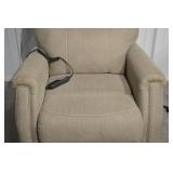 Power Lift Recliner Chair - Beige Fabric, Remote Control, Single Unit