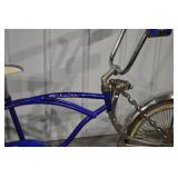 Schwinn Sting-Ray Chopper Bicycle - Blue Frame, Cream Banana Seat
