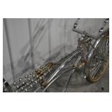Vintage Chrome 3-Wheel Tricycle with Fenders and Decorative Rack