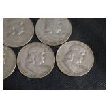 Franklin 90% Silver Halves Lot Of 5