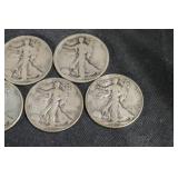 Walking Liberty Half Dollars - US 50c Silver Coins (1920s-1940s)