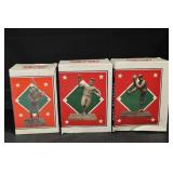 Baseball Player Figurine Set of 3 Vintage Metal Statuettes in Original Boxes