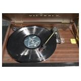 Victrola Console Record Player AM/FM Radio - Wood Cabinet, Auto Stop