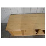 Wooden Console Cabinet - 69.5 in L x 24.25 in D x 21.75 in H - Central Shelves, End Cabinets